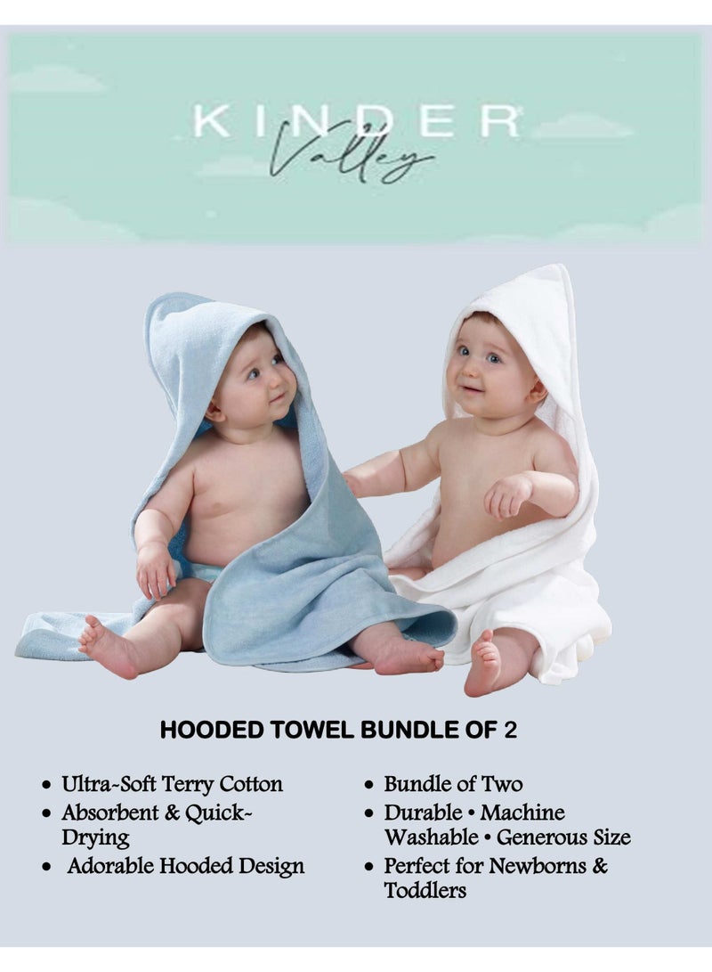 كايندر فالي Kinder valley blue & white hooded towel bundle - Image 3