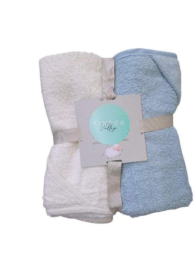 كايندر فالي Kinder valley blue & white hooded towel bundle - Image 1