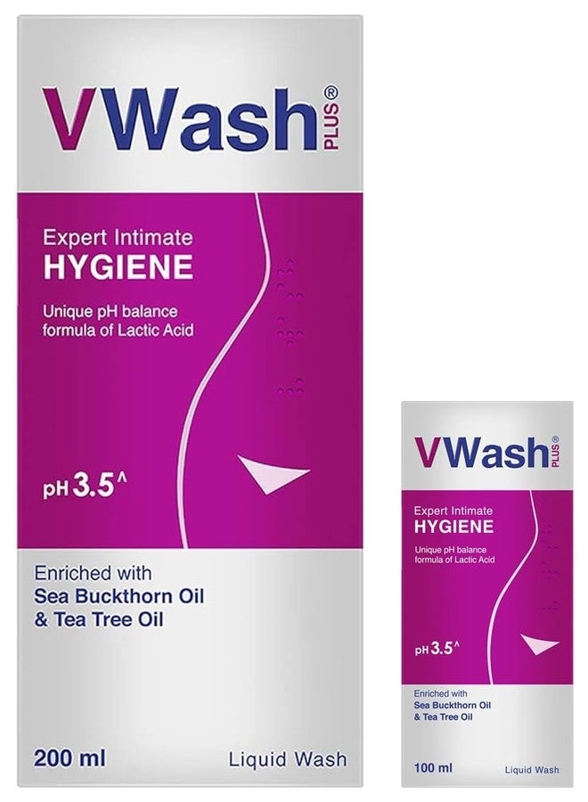 VWash Plus Expert Intimate Hygiene, 200 ml & VWash Plus Expert Intimate Hygiene, 100 ml - Image 1