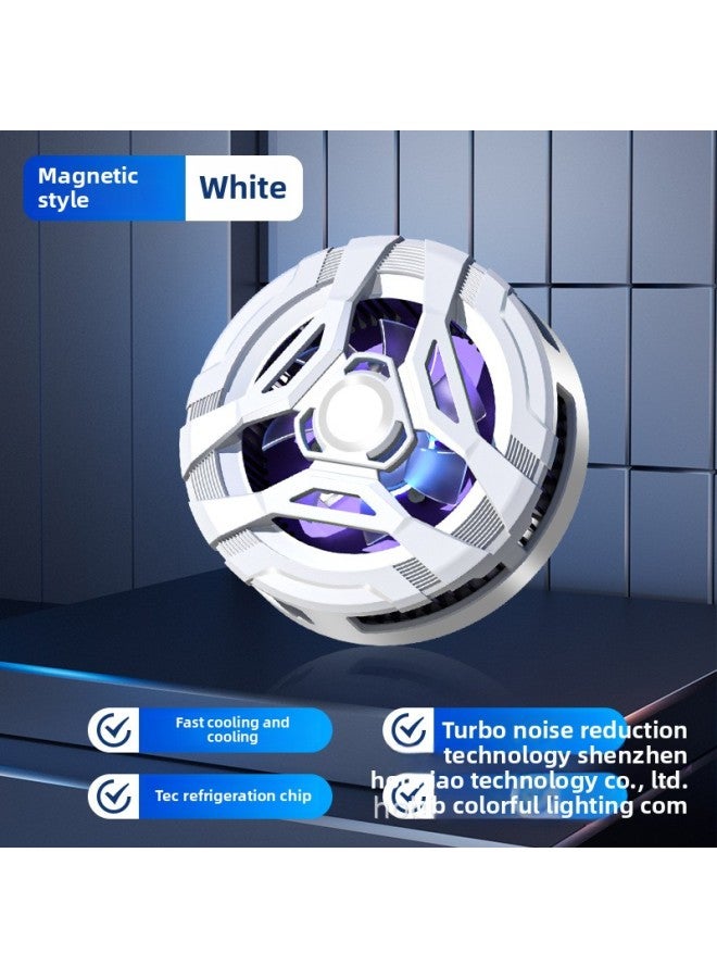 Loquat Refrigeration Semiconductor Magnetic Suction Back Clip Mobile Phone Radiator S13 Live Game Digital Display Direct Supply-Color:S25 Magnetic Semiconductor Refrigeration Mobile Phone Radiator-white (s - Image 1