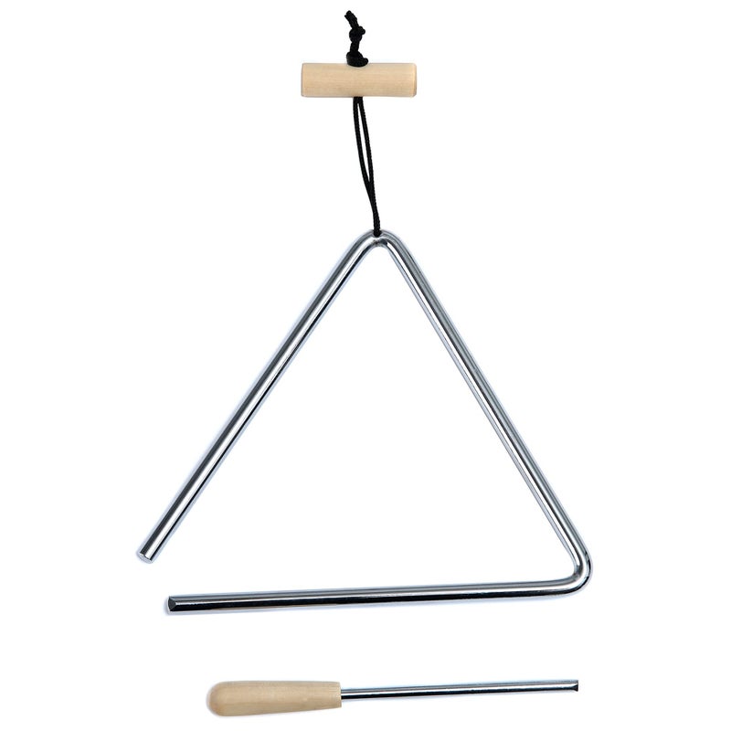 Mihey آلة مثلث موسيقي 7 بوصة، جرس قرع مثلث فولاذي مع ضارب - Image 1