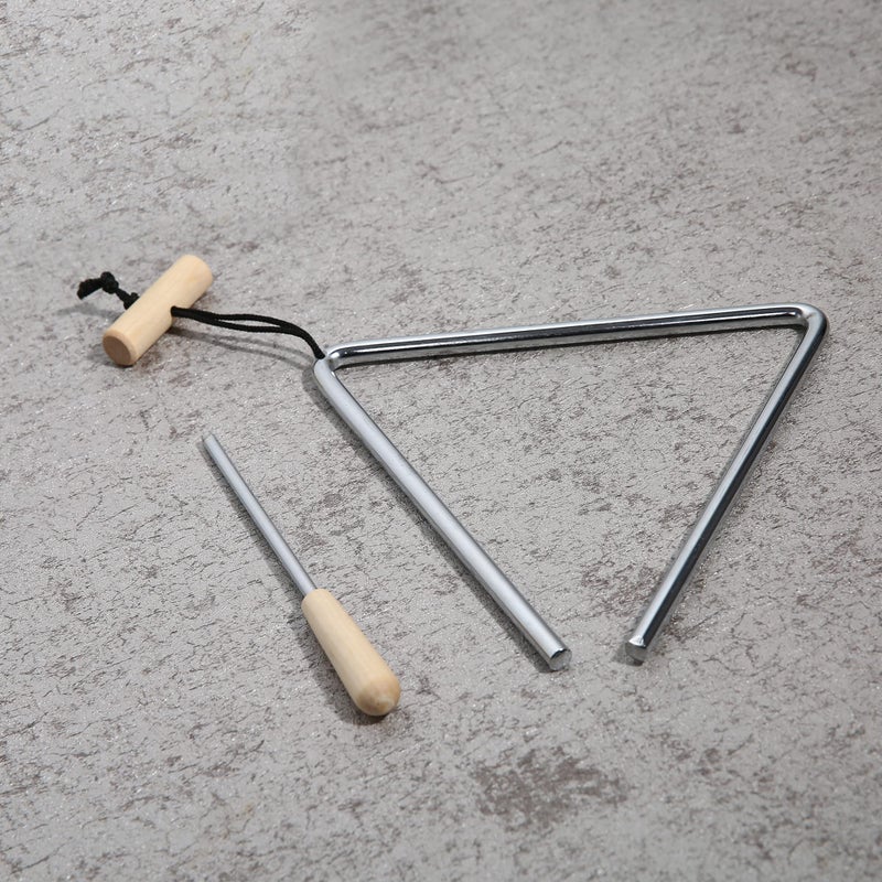 Mihey آلة مثلث موسيقي 7 بوصة، جرس قرع مثلث فولاذي مع ضارب - Image 4