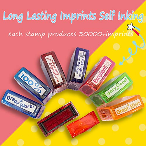 Bertiveny Teacher Stamps for Grading Classroom,Parent Signature Teacher Self-Inking Stamp Set for Homework Teacher Supplies with 8 pcs - Image 4