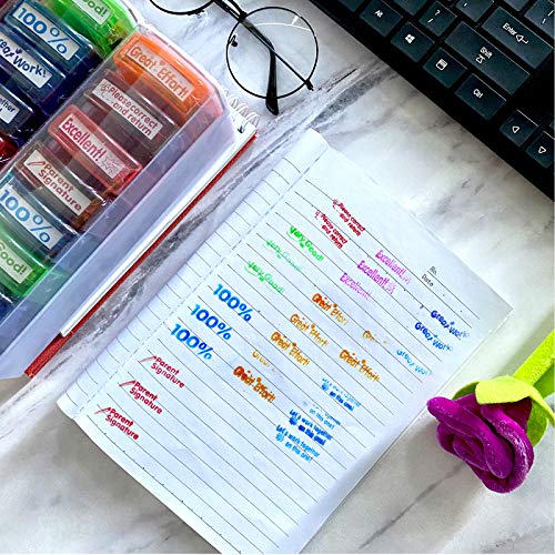 Bertiveny Teacher Stamps for Grading Classroom,Parent Signature Teacher Self-Inking Stamp Set for Homework Teacher Supplies with 8 pcs - Image 5