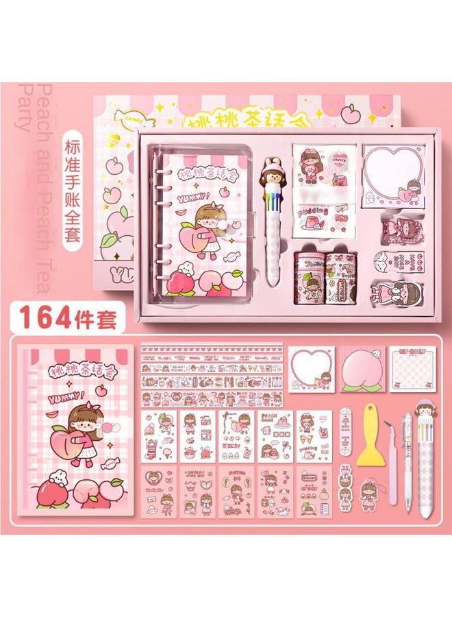 Bluejw Hand Ledger Suit Gift Box A Set Of Cute Girls Children's Hand Ledger Notebook Primary School Students Stationery Tools Gift - Image 1