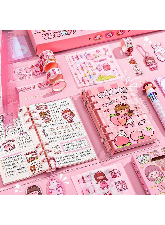 Bluejw Hand Ledger Suit Gift Box A Set Of Cute Girls Children's Hand Ledger Notebook Primary School Students Stationery Tools Gift - Image 2