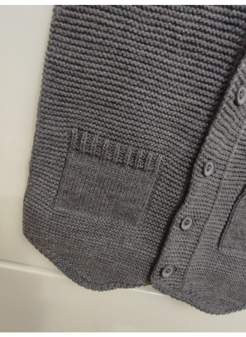 Meriç Bebe - Baby Boy and Child Seasonal Embroidered Buttoned Ata Knitwear Vest - Image 1