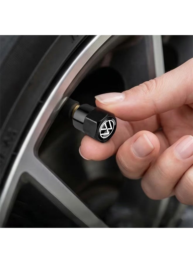 أغطية صمامات إطارات السيارات، 4 قطع، ملحقات مناسبة لسيارات فولكس فاجن جولف GTI، جولف R، تيجوان، تيرامونت، أماروك، وجميع الموديلات الأخرى. - Image 2