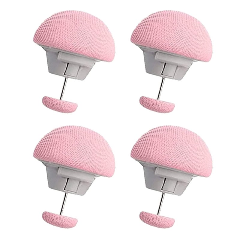 YALOWEEK YALOWEEK Cotton Mushroom Shape Duvet Clips, Non-Slip Cover Fixator, Comforter Quilt Holder with One-Key Unlock,Blanket Bed Sheet Curtain Socks Mattress Covers 30 x 30 x 30 mm, (Pink, Pack of 4)  - Image 1