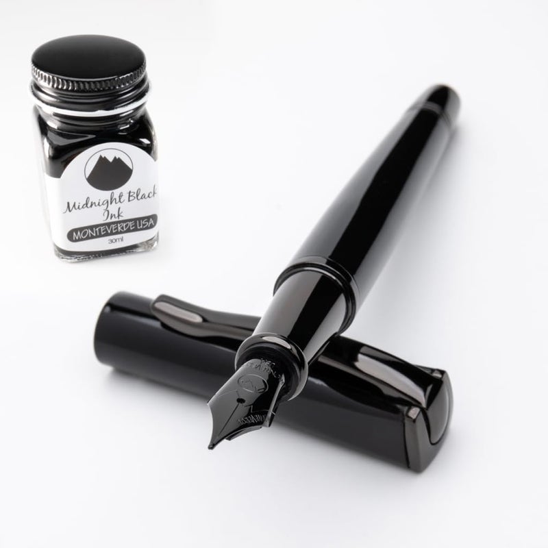 Monteverde USA Impressa Fountain Pen Gift Set Black Medium Nib Bottled Ink Premium Pen for Men Women Perfect for Office Business School Gifts Journaling Autographs