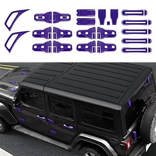 Linskip Full Body Exterior Accessories for 20182025 2026 Jeep Wrangler JL 4xe 4 Door Front Engine HoodSide Door HingeRear WindowSide FenderDoor Handle Full Set Purple 22Pcs - Image 1
