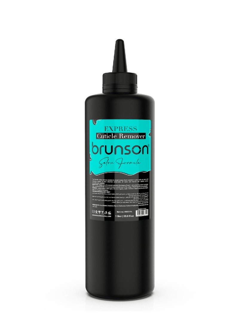Brunson Express Cuticle Remover 1 Liter Best Professional Cuticle Remover Gel for Nails Fast Acting Gentle Natural Cuticle Softener and Remover for Easy Salon Quality Manicure Nourishing Moisturizing Formula - Image 1
