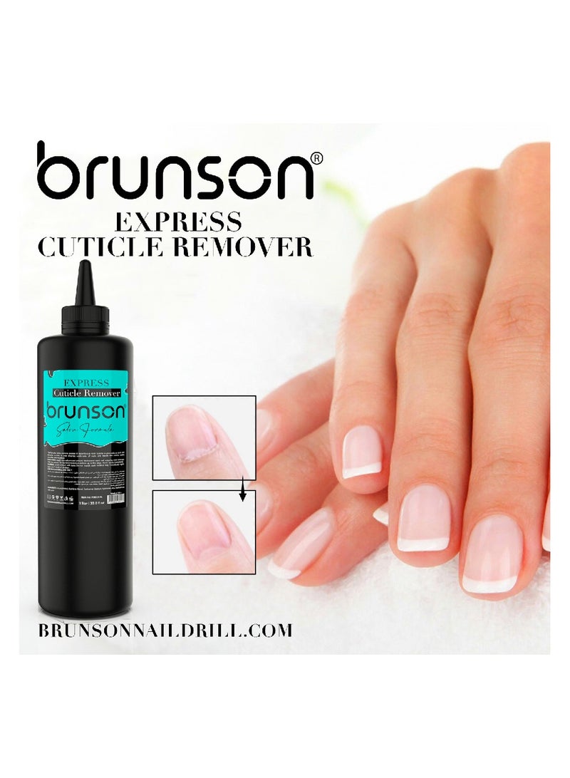 Brunson Express Cuticle Remover 1 Liter Best Professional Cuticle Remover Gel for Nails Fast Acting Gentle Natural Cuticle Softener and Remover for Easy Salon Quality Manicure Nourishing Moisturizing Formula - Image 2