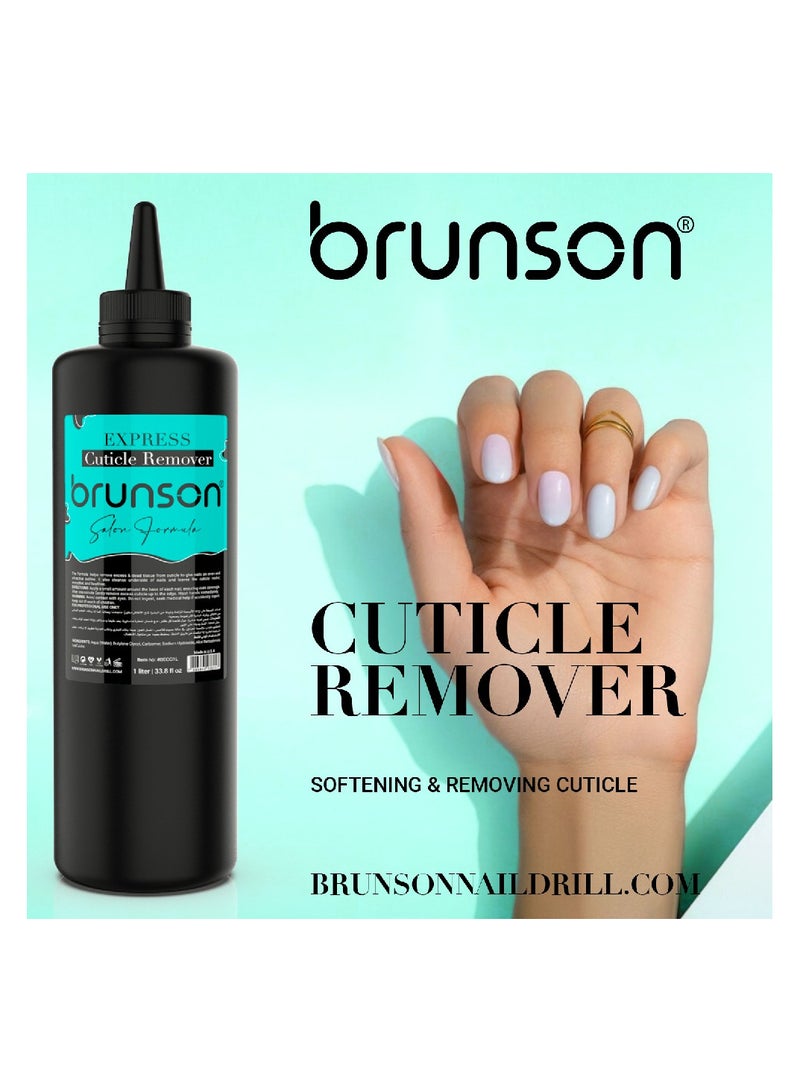 Brunson Express Cuticle Remover 1 Liter Best Professional Cuticle Remover Gel for Nails Fast Acting Gentle Natural Cuticle Softener and Remover for Easy Salon Quality Manicure Nourishing Moisturizing Formula - Image 3