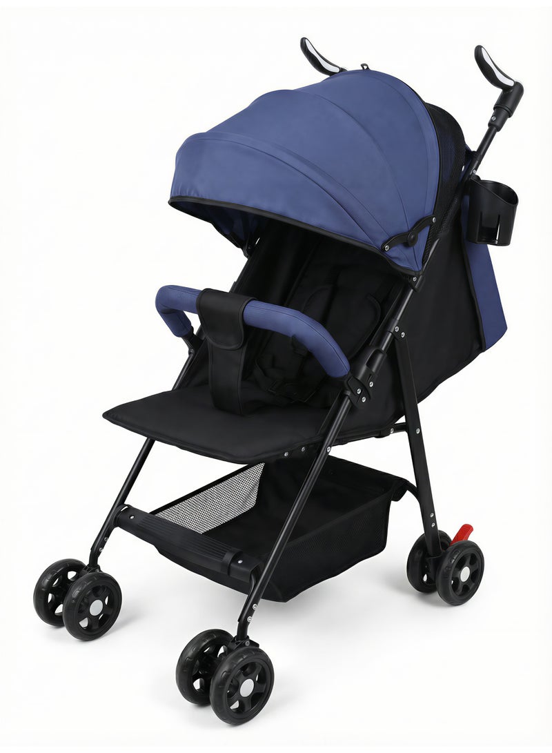 عربة أطفال احترافية وخفيفة الوزن للمواليد والأطفال - سهولة الطي والتخزين - كرسي دفع للأطفال الرضع بعجلات متينة