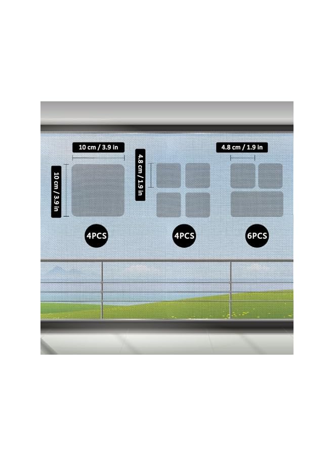 The Bros Desert-Proof Window Screen Repair Kit, 14 Sheets Heavy Duty Fiberglass Patches (3 Sizes) for Sandstorm Damage, Heat-Resistant Adhesive Mesh Tape, Strong Adhesive Fiberglass - Image 4