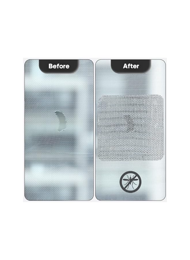 The Bros Desert-Proof Window Screen Repair Kit, 14 Sheets Heavy Duty Fiberglass Patches (3 Sizes) for Sandstorm Damage, Heat-Resistant Adhesive Mesh Tape, Strong Adhesive Fiberglass - Image 2