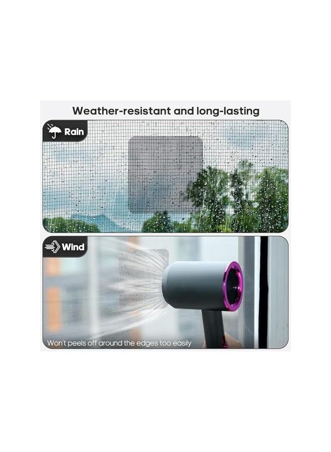 The Bros Desert-Proof Window Screen Repair Kit, 14 Sheets Heavy Duty Fiberglass Patches (3 Sizes) for Sandstorm Damage, Heat-Resistant Adhesive Mesh Tape, Strong Adhesive Fiberglass - Image 3