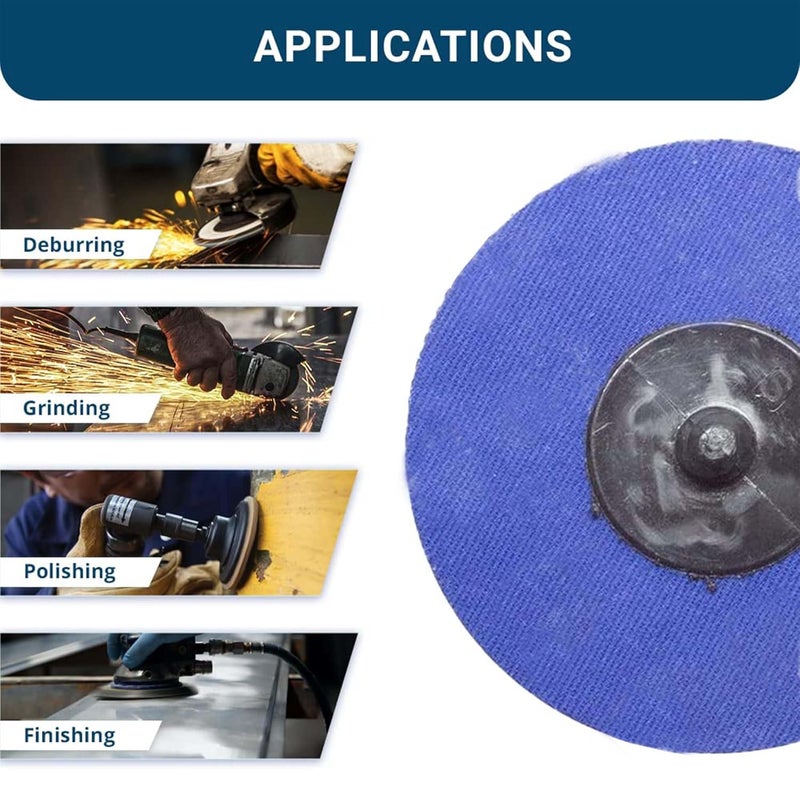 Benchmark Abrasives أقراص صنفرة 2 بوصة بتغيير سريع من زيركونيا - قرص صنفرة للثقب وطحن المعادن لإزالة الصدأ والتلميع (25 حزمة)، 36 حبيبة - Image 3