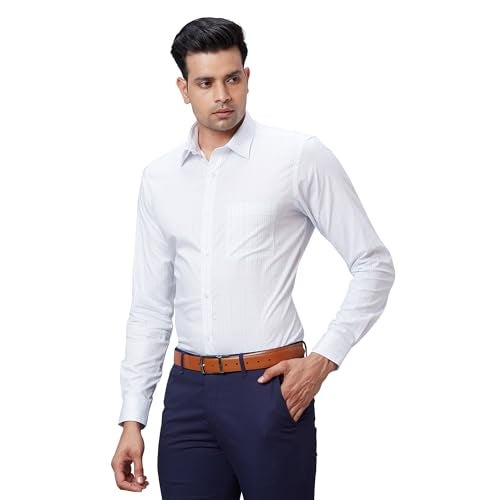 Raymond Men Cotton Slim Fit Shirt (RMSX12766-P1_Light Petrol, 42 - Image 3
