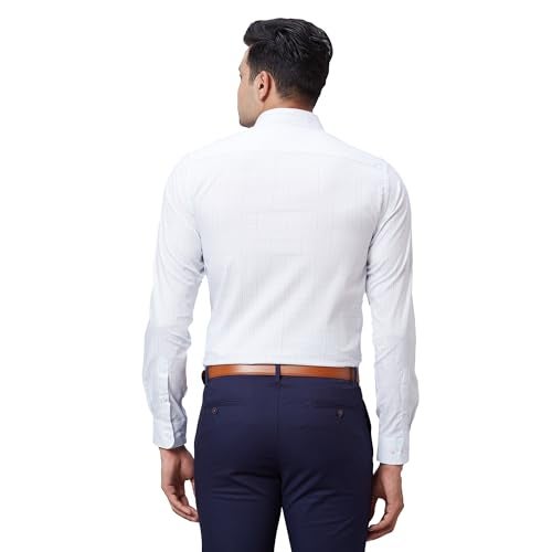 Raymond Men Cotton Slim Fit Shirt (RMSX12766-P1_Light Petrol, 42 - Image 4