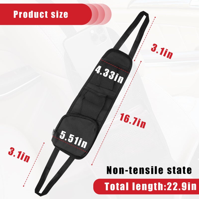 QUICTO Car Seat Storage Hanging Bag, Multi-Pocket Seat Side Organizer, Car Multifunctional Storage Mesh Net Pocket, Can Hold Mobile Phone, Wallet, Glasses, Suitable for Cars, SUVs, Trucks - Image 2