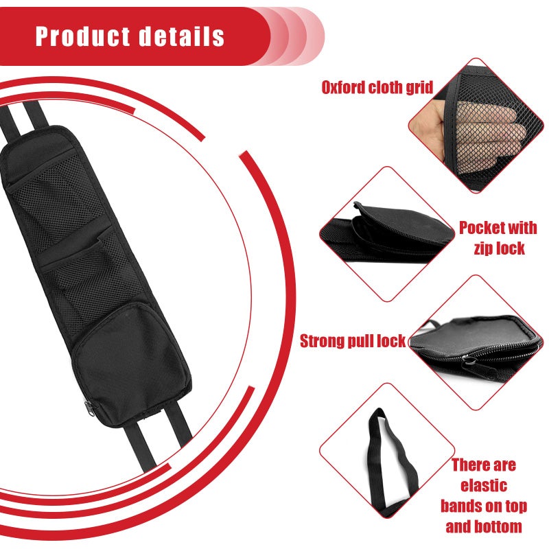 QUICTO Car Seat Storage Hanging Bag, Multi-Pocket Seat Side Organizer, Car Multifunctional Storage Mesh Net Pocket, Can Hold Mobile Phone, Wallet, Glasses, Suitable for Cars, SUVs, Trucks - Image 3