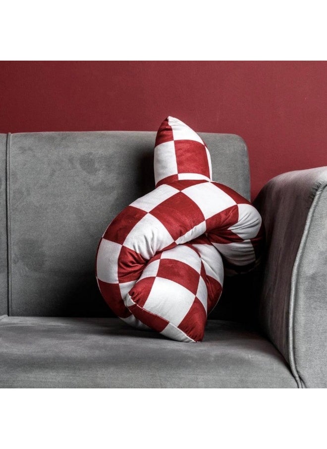 Generic Twisted Pillow Velvet  Burgundy X White 