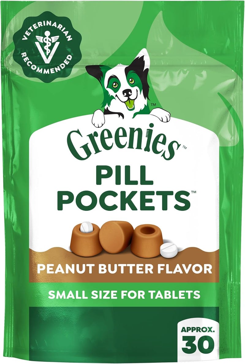 جرينيز حزم صغيرة من Greenies للكلاب، وجبات لينة، تحتوي على زبدة فول سوداني حقيقية، عبوة وزنها 3.2 أونصة (30 وجبة). - Image 1