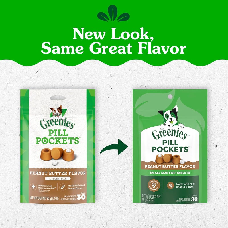 جرينيز حزم صغيرة من Greenies للكلاب، وجبات لينة، تحتوي على زبدة فول سوداني حقيقية، عبوة وزنها 3.2 أونصة (30 وجبة). - Image 2