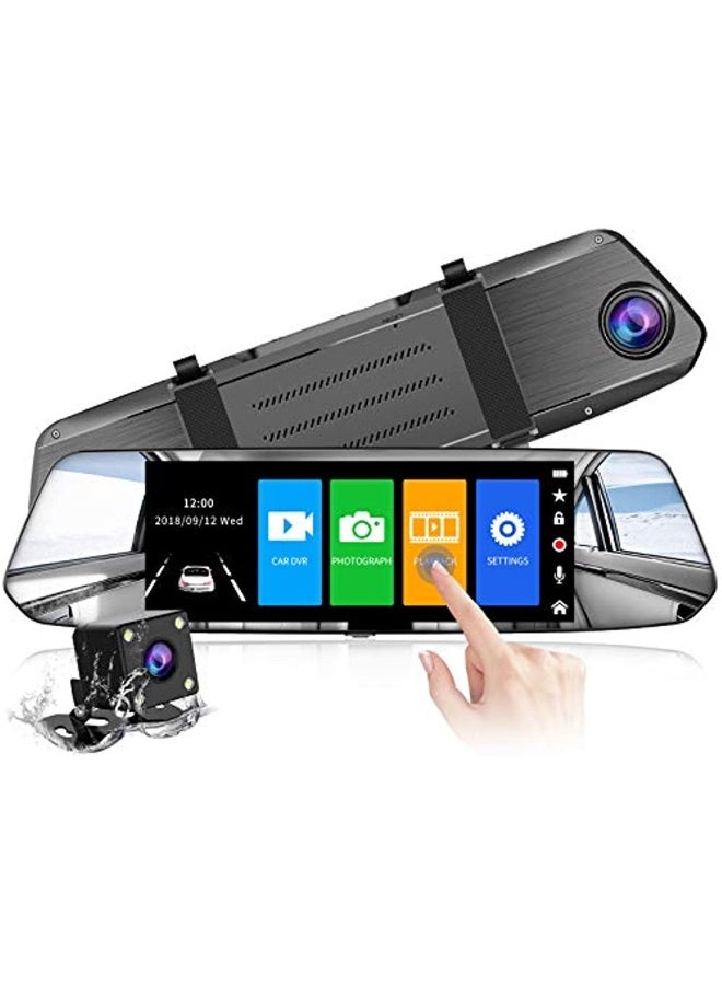 7-Inch Car Camera Touchscreen Full Hd 1080P Front Wide Angle Camera And Waterproof Rear Camera With Reverse Monitoring System - Image 1