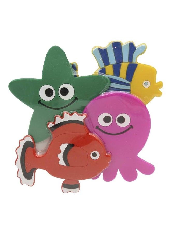 EVIDECO 4-Piece Sea Animals Non-Slip Shower Mat Set for Children Multicolour 1.27 x 8.99 x 8.99 cm 721025 - Image 1