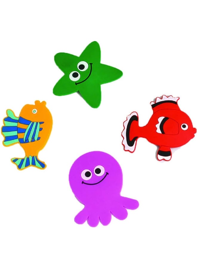 EVIDECO 4-Piece Sea Animals Non-Slip Shower Mat Set for Children Multicolour 1.27 x 8.99 x 8.99 cm 721025 - Image 3