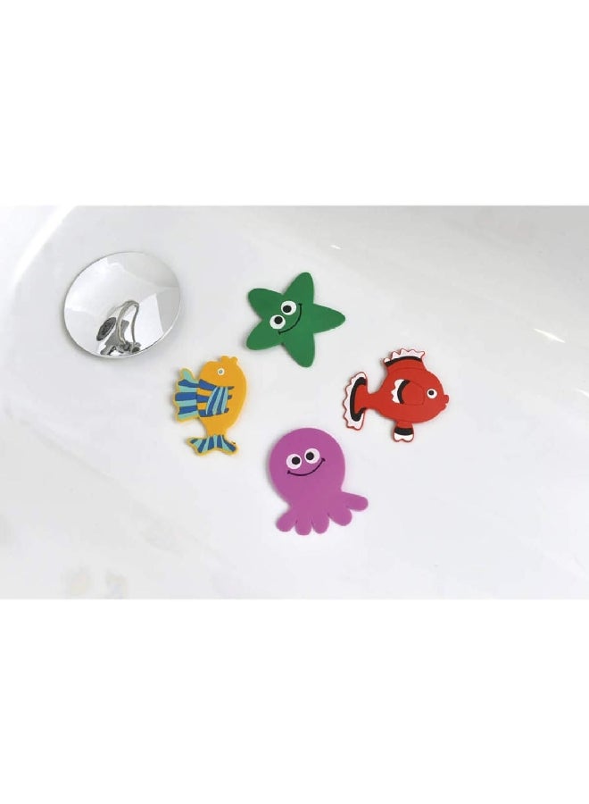 EVIDECO 4-Piece Sea Animals Non-Slip Shower Mat Set for Children Multicolour 1.27 x 8.99 x 8.99 cm 721025 - Image 2
