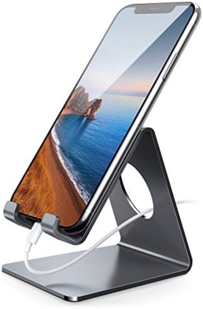 Lamicall Cell Phone Stand, Phone Dock: Cradle, Holder, Stand for Office Desk - Black - Image 1