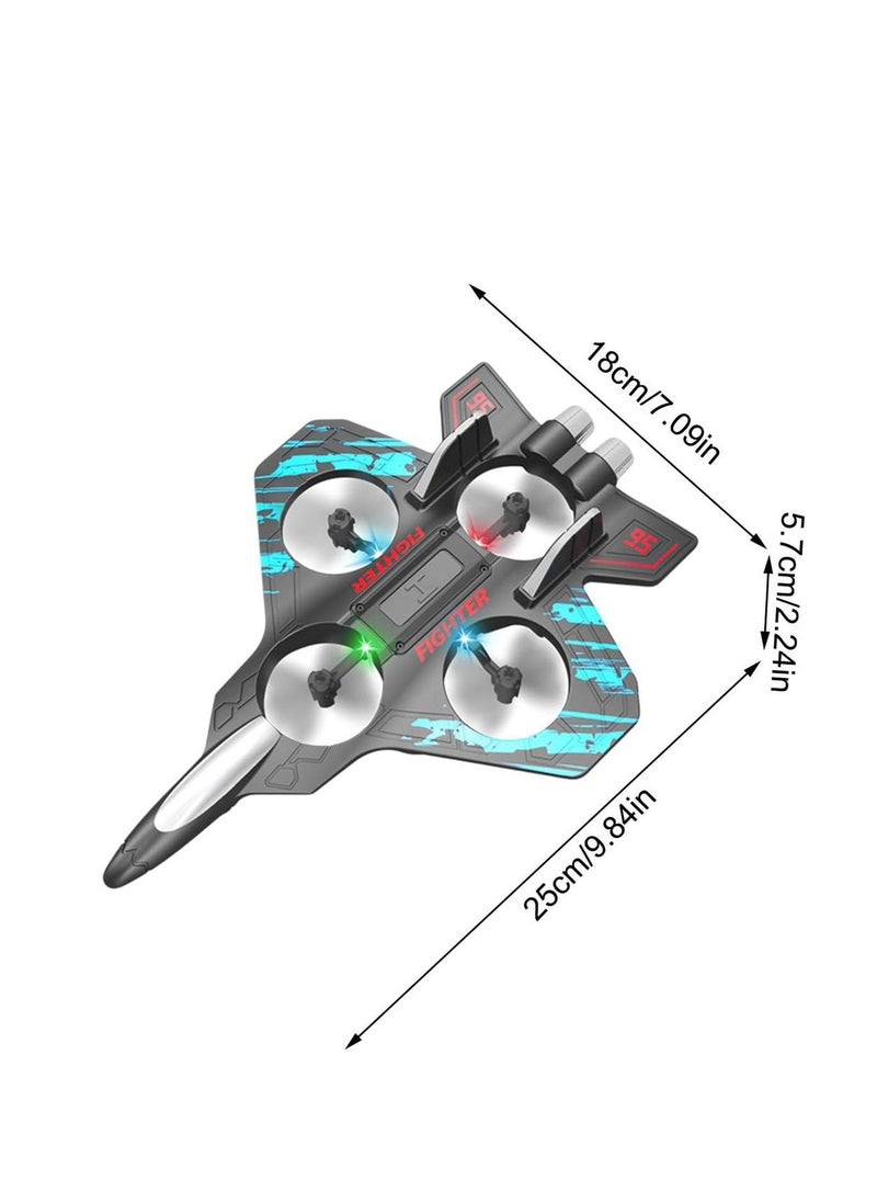 Remote Control Plane 2.4ghz Rc Airplanes Helicopter, Flying Model Aircraft, Remote Control Helicopter Toy, Rc Airplanes, Rechargeable 2 Modes to Fly, Automatic Hover Black/Blue
