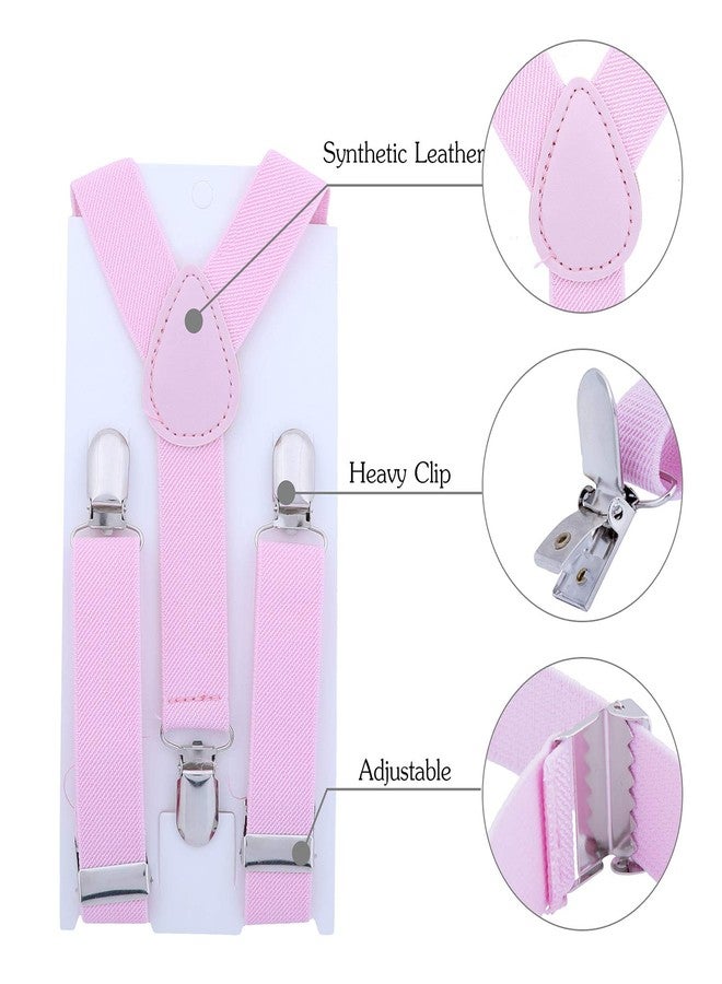 Kajeer أطقم رباطات السروال مع ربطة عنق للأطفال - أطقم إكسسوارات كلاسيكية مرنة قابلة للتعديل للأولاد والبنات من 6 أشهر إلى 13 سنة (وردي، 26 بوصة (تناسب من 6 أشهر إلى 6 سنوات)) - Image 3