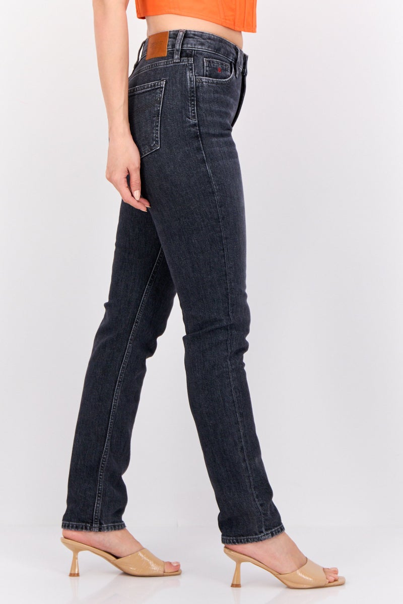 ESPRIT Women Slim Fit Washed Stretchable Jeans, Washed Black - Image 3
