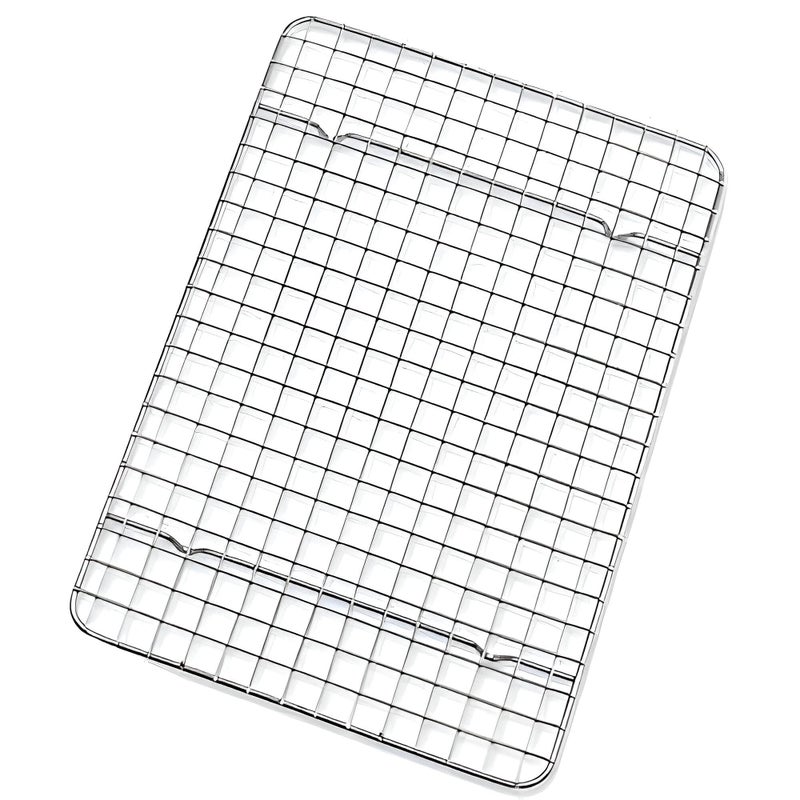Cooling Rack - Stainless steel wire grid airflow stand for baking pastries, drying jerky, or resting roasted meats with durable oven safe construction (1pc) - Image 1