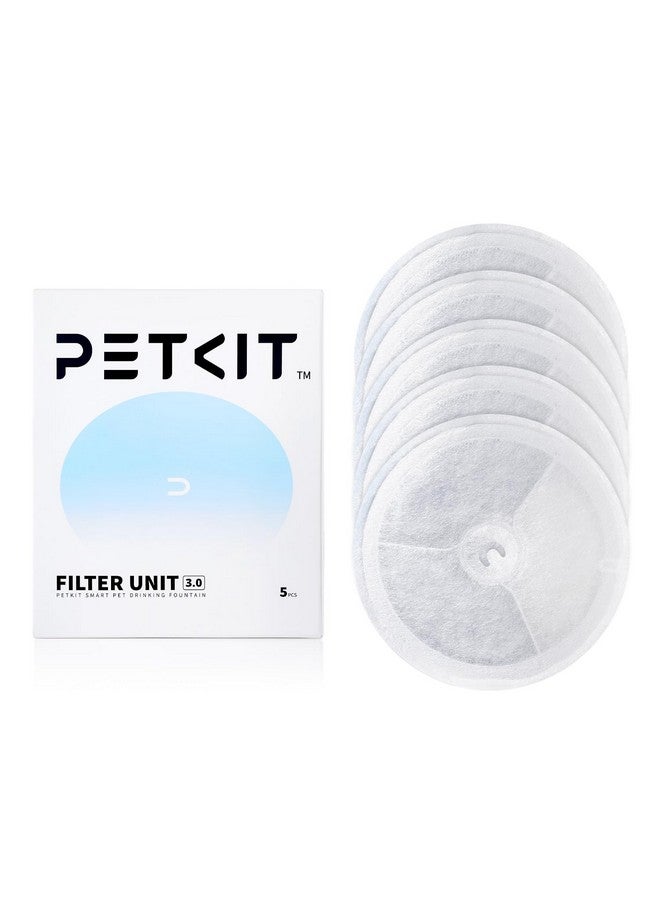PETKIT Upgraded Filter Units 3.0 For Pet Water Fountains Eversweet 2S/3/3 Pro,Eversweet Solo/Solo Se & Cybertail, Replacement Filters (5 Pcs) - Image 1