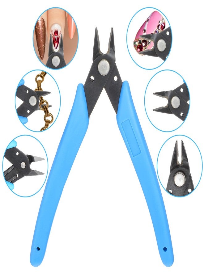 Eldraqth Nail Art Decorations Remover DIY Tool Stainless Steel Nail Art Scissors Rhinestone Remover Metal Chain Cutter Professional Nipper Cutter Scissors Manicure Accessory 5" Diagonal Pliers - Image 4