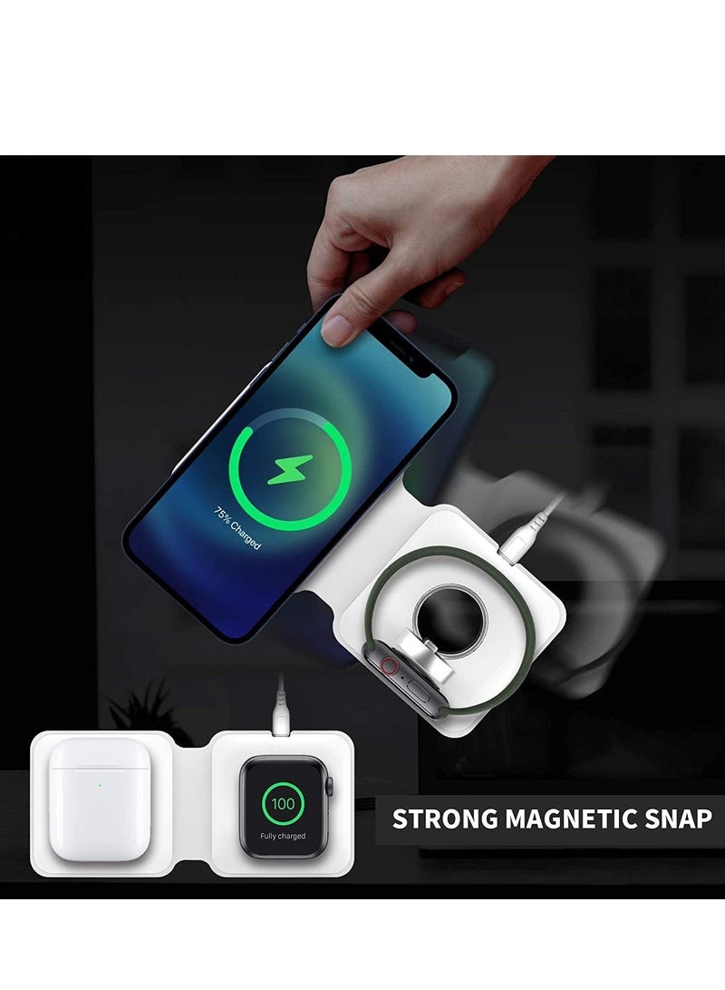 Wireless Charging Pad, Portable 2 in 1 Foldable Charging Dock Power Station for Apple Watch 7/6/5/4/3/2, Multiple Devices Wireless Charger for iPhone 13, 12, Pro, Pro Max, AirPods  - Image 4