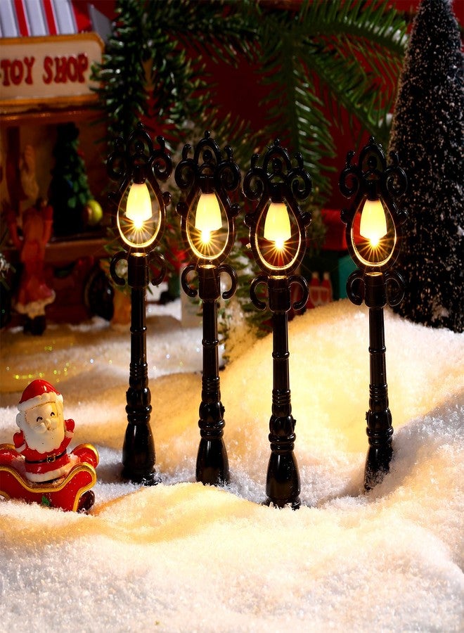 Baquler 12 Pcs Christmas Lamp Posts Christmas Village Accessories Miniature Fairy Street Lamps Decorative Uptown Mini Street Lights Pathway Lantern for Xmas Holiday Decoration DIY Craft(Retro) - Image 4