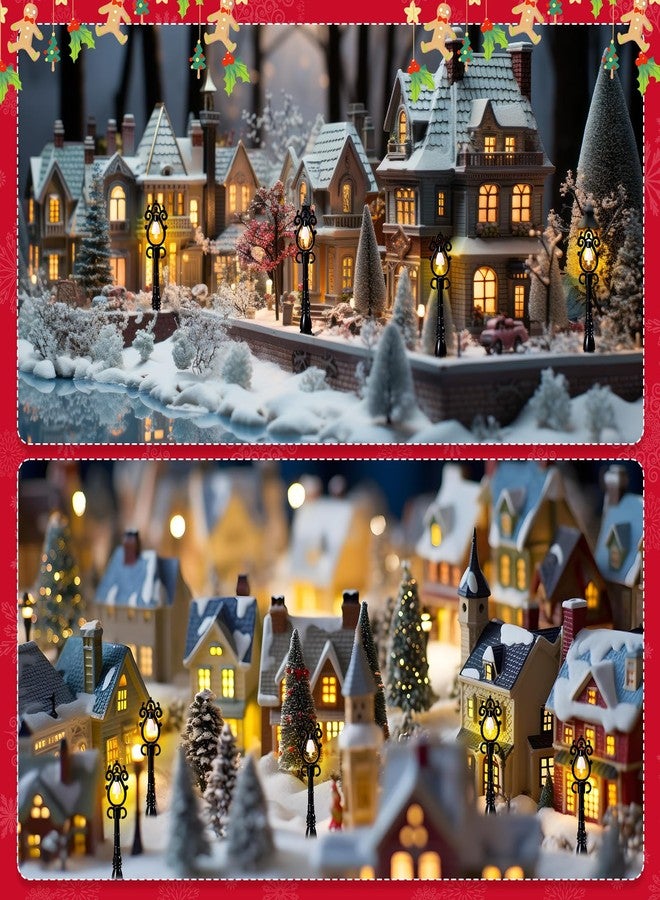 Baquler 12 Pcs Christmas Lamp Posts Christmas Village Accessories Miniature Fairy Street Lamps Decorative Uptown Mini Street Lights Pathway Lantern for Xmas Holiday Decoration DIY Craft(Retro) - Image 5