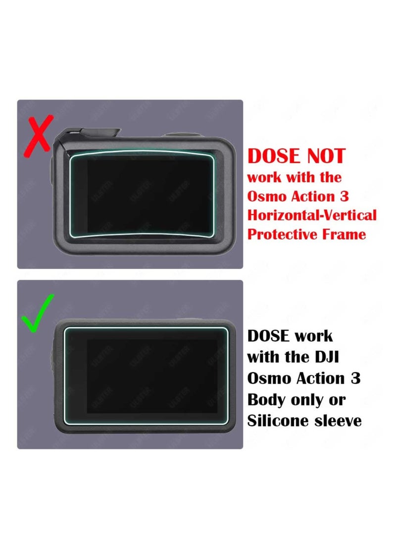 KASTWAVE Screen Protector for DJI OSMO Action 3, Lens Cap Cover, 0.3mm 9H Hardness Tempered Glass Protector, Anti-Scrach Anti-Fingerprint Anti-Bubble Camera Protect Film - Image 2