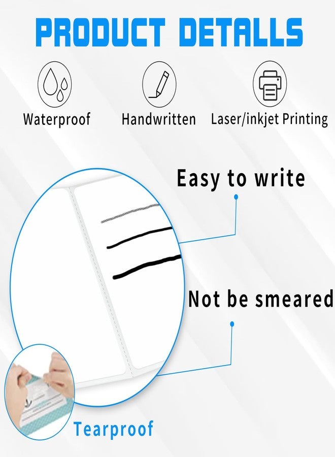 Yeachlaing Name Tag Stickers,3.5" x 2.25" White Labels,Waterproof/Oil/Tear Resistant/Ink Won't Smudge (260pcs,1 Roll) - Image 2