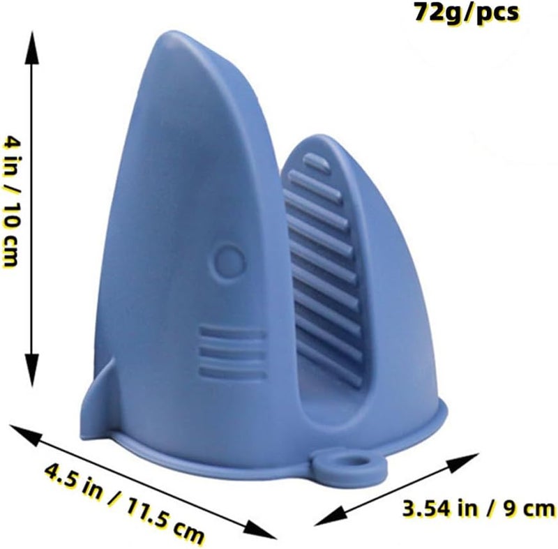 Sarmyarc Silicone Oven Mitts Heat Resistant, Silicone Potholders for Kitchen, Air Fryer,Baking, Mini Rubber Oven Glove (Blue) - Image 3