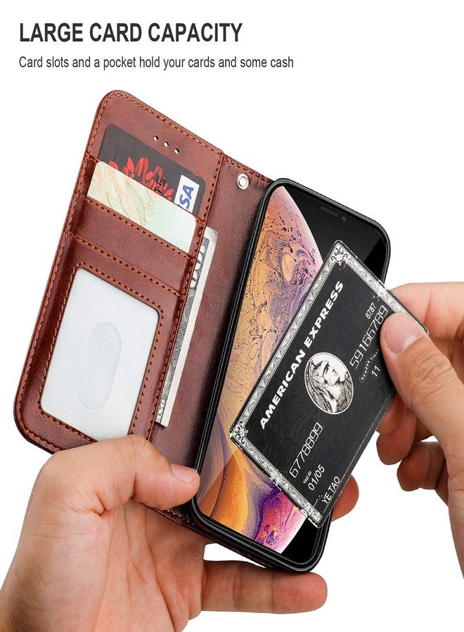 Bocasal for iPhone Xs/X Wallet Case with Card Holder PU Leather Magnetic Detachable Kickstand Shockproof Wrist Strap Removable Flip Cover for iPhone Xs for iPhone X 5.8 inch (Brown) - Image 4