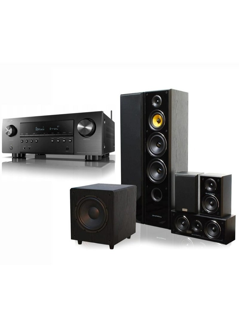Taga Harmony TAGA HARMONY TAV-606 Home Theater Kit + TAGA HARMONY TSW-212 Subwoofer + Denon X580BT AVR  - Image 1