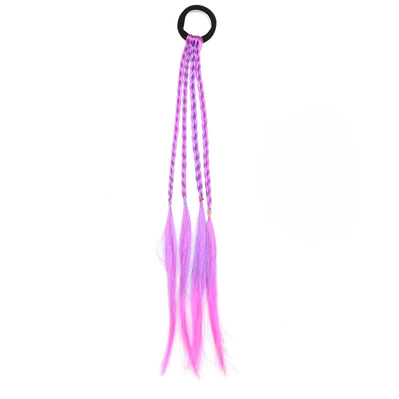 إسكدنيا Colorful Girls Hair Ties Princess Braid BandsGradient Purple Rose Red Gradient Purple Rose Red